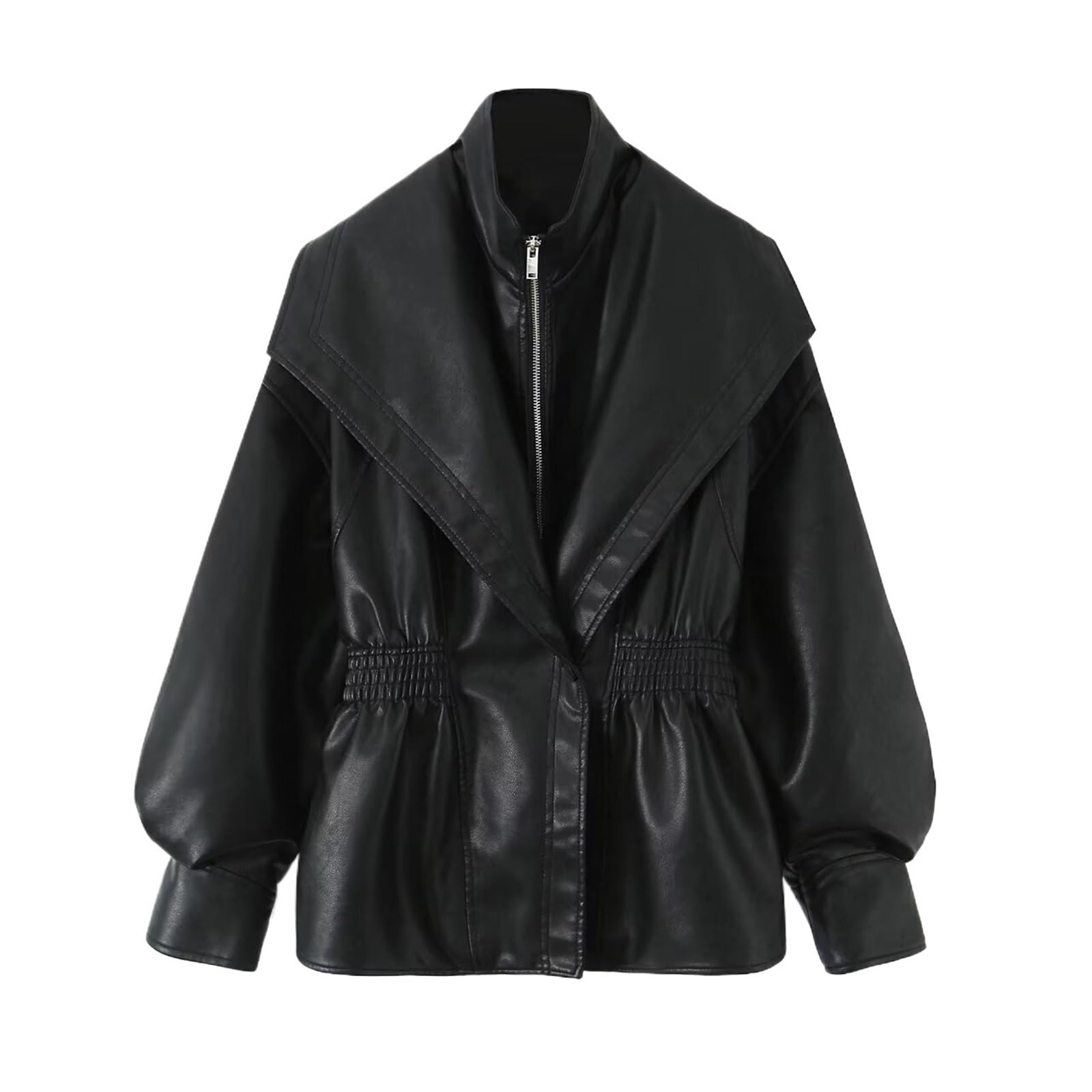 Chaqueta Cuero Mujer Brwon Leather Jacket Women Casual Lapel Coat Lady Autumn Outdoors Highstreet Outwear Para salir