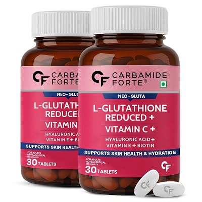 Carbamide Forte Japanese Reduced L Glutathione 500mg Tablets For Skin Health | L Glutathione with Hyaluronic Acid, Vitam