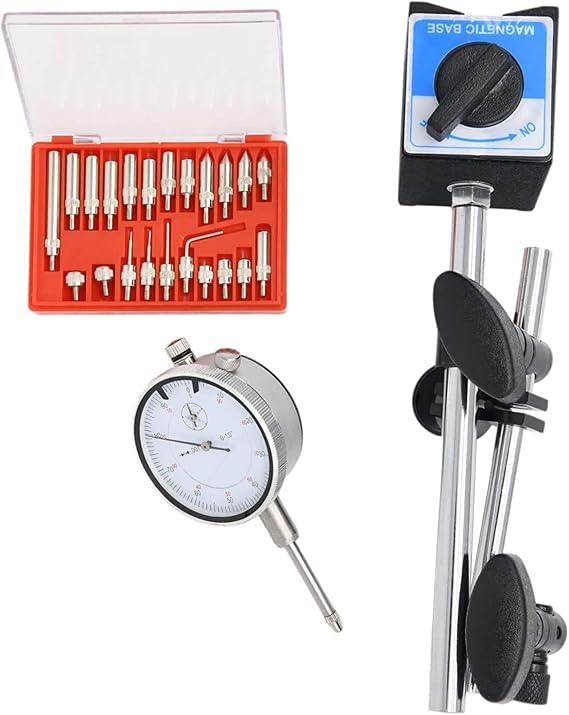 Clockwise Tools, Dial Test Indicator Precision Measuring Gauge Tools Kit, Dial Indicator with Magnetic Base and Point Precision Inspection Set, Test Indicator Test Indicator
