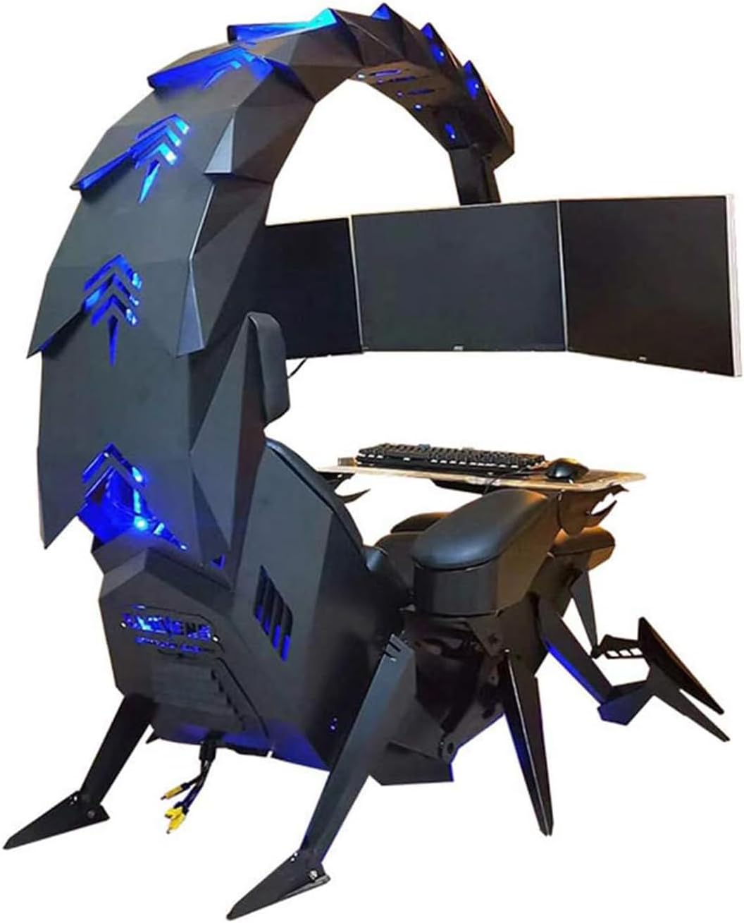 Family Deluxe Racing Executive Office Cockpit Gaming Station Video Gaming Chair Computer Table and Chair High-Back Swivel with Headrest Lumbar Support