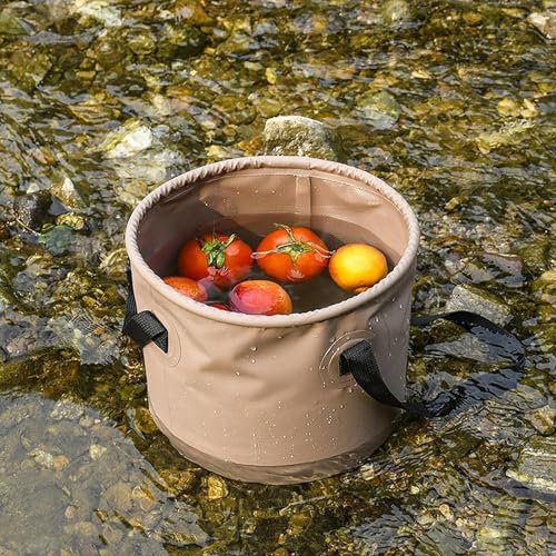 Seau pliable avec poignée – Bassine portable pliable pour camping, pêche, jardinage, nettoyage des animaux, barbecue, randonnée, usage domestique