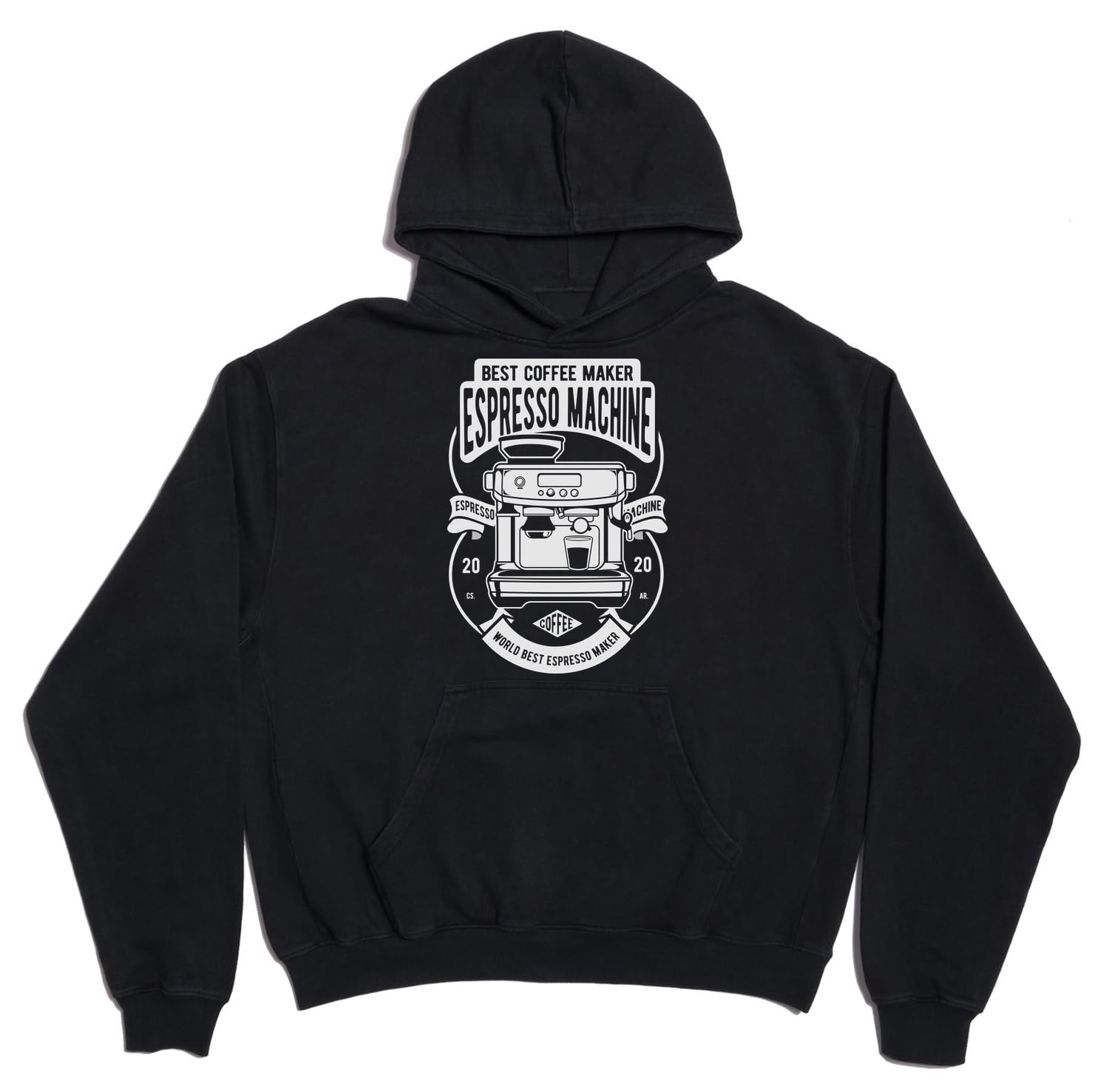Ekspres do espresso najlepszy ekspres do kawy unisex oversize ciężka mieszanka bawełny bluza z kapturem czarna