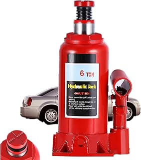 Ejoyous Hydrauliczny podnośnik na butelkę, 6 tony, uniwersalny stojak do podnoszenia gruby metalowy pionowy podnośnik do butelki, podnośnik samochodowy do kompaktowego niskiego podwozia samochodu limuzyna na drodze lub w garażu