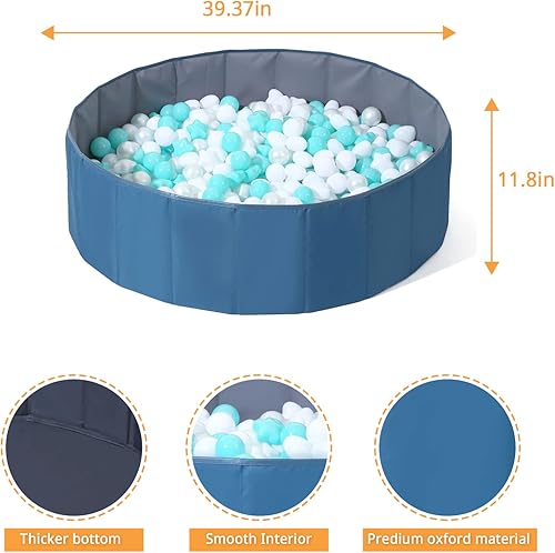 Miniatura 3 de Piscina de bolas para niños pequeños como patio de juegos, corralito para bebés, valla, tela Oxford, portátil y plegable, piscina de bolas grande