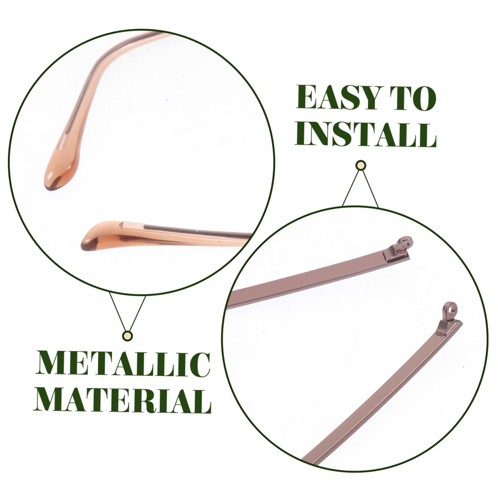 FRCOLOR 1 Pair Metal Glasses Arm Legs Replacement Temple for Glasses Sunglasses