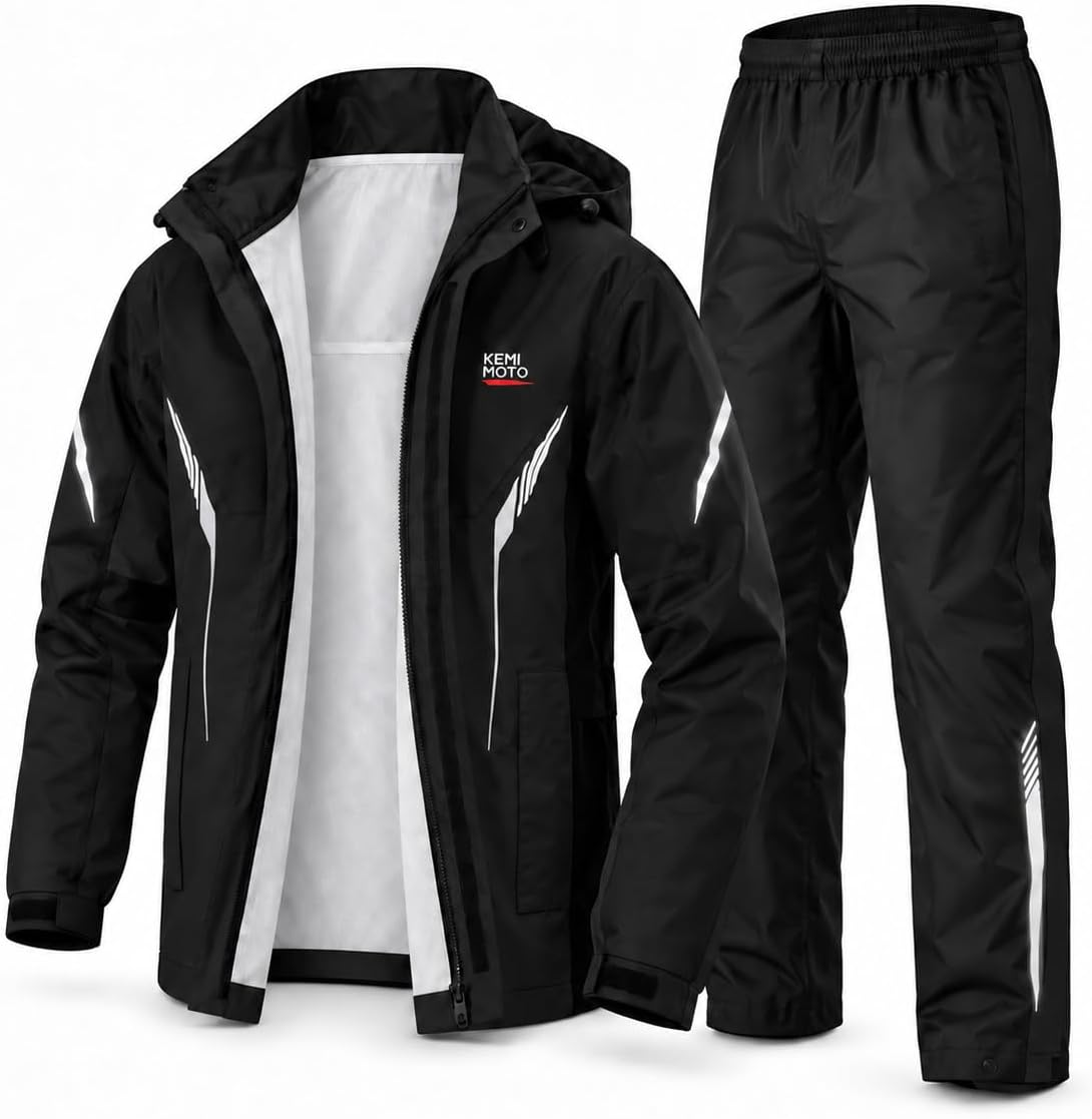 KEMIMOTO Motorcycle Rain Suits for Men with Dual Breathable System