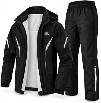 KEMIMOTO Motorcycle Rain Suits for Men with Dual Breathable System