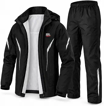 KEMIMOTO Motorcycle Rain Suit for Men with Breathable System
