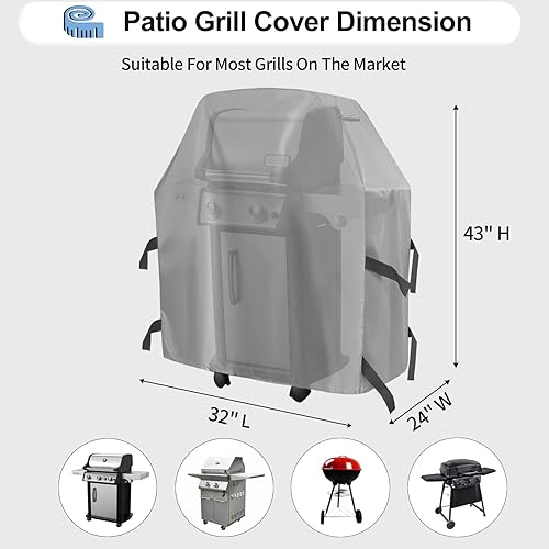 Miniatura 46 de OutdoorLines Cubierta impermeable para parrilla de barbacoa resistente – Cubiertas universales para parrilla de barbacoa resistentes a los rayos UV
