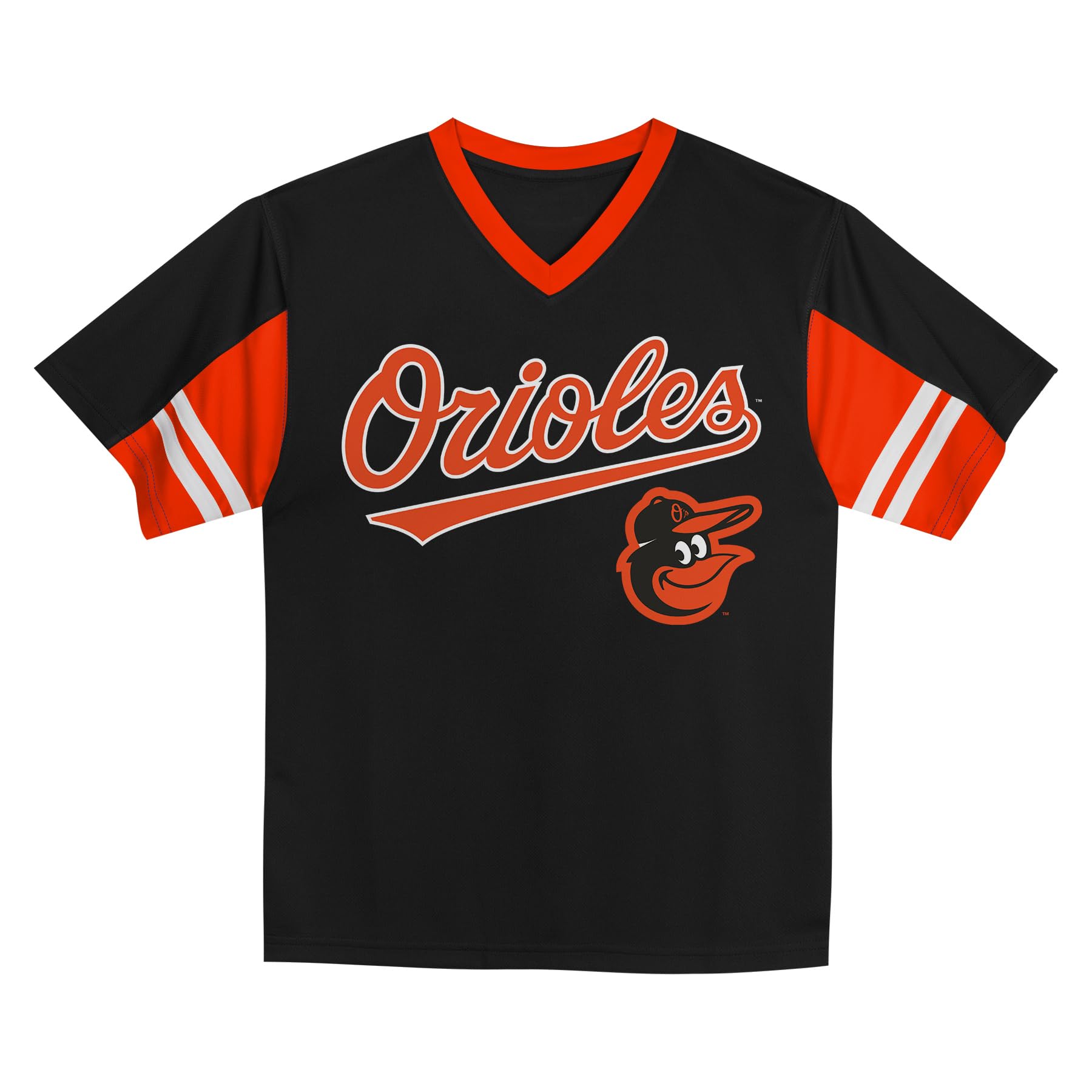 MLB Kids Youth Boys 4-18 Officially Licensed Team Color Primary Logo Baseball Fashion Top V-Neck Jersey — view 28