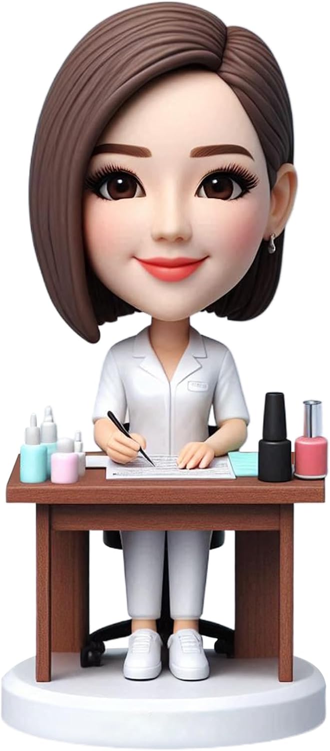 Custom Nail Technician Bobblehead Personalized Manicurist Nail Salon Bobblehead Figures 6-8'' Nail Stylist Birthday Gift for Women Decor Souvenir Collectibles