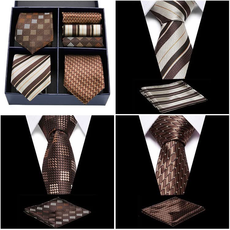 Set de corbatas y pañuelos de seda para hombre miniatura 3