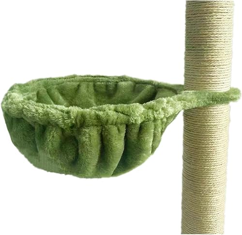 Vista 21 de SHENGOCASE Paquete de 2 tumbonas de repuesto de torre de árbol de gato beige de 13 pulgadas, 5 juguetes colgantes con pompones con cuerdas