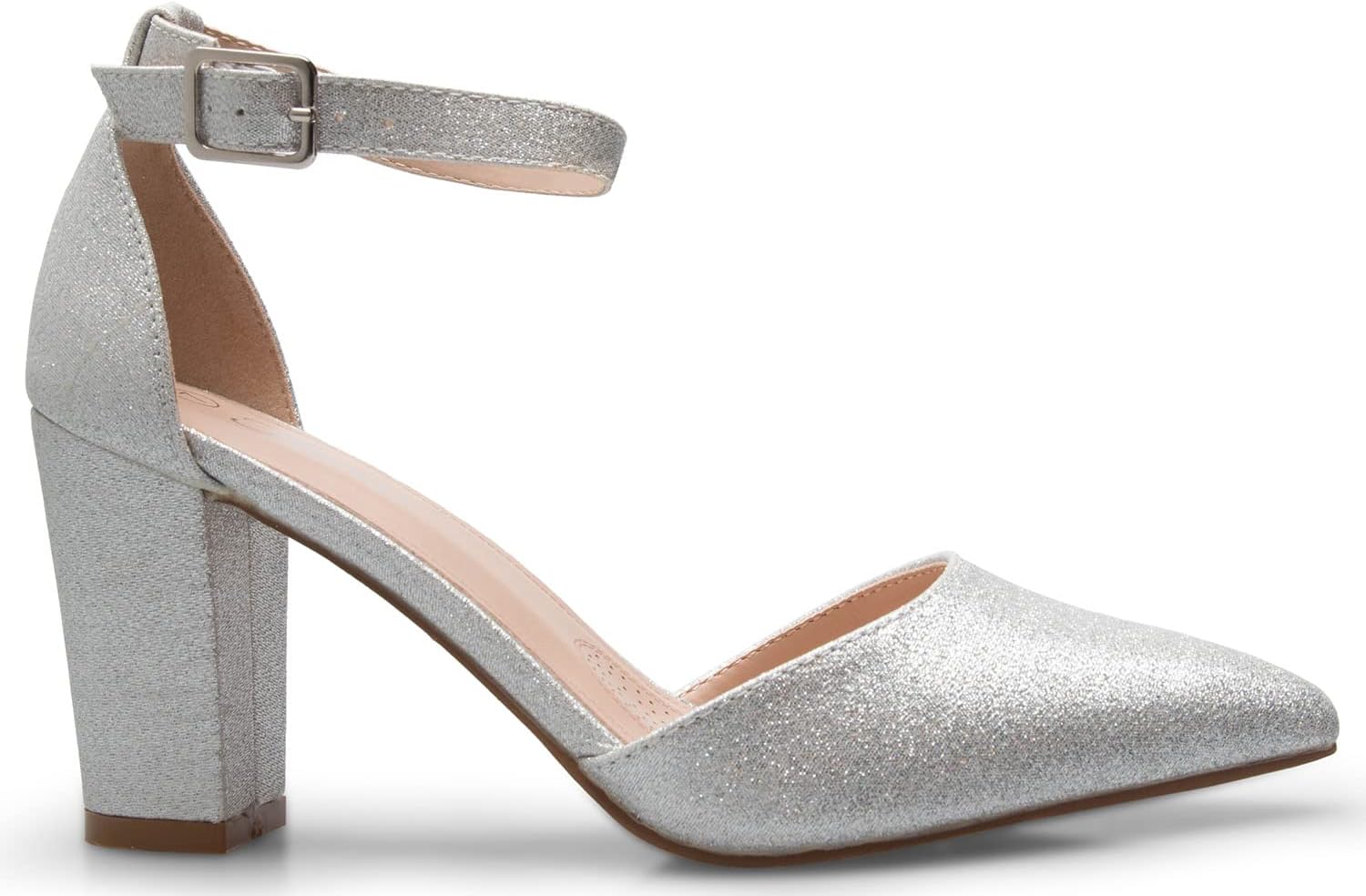 Olivia K Women's Sexy D'Orsay Ankle Strap Pointed Toe Block Heel Pump - Classic, Comfortable - Image 2