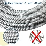 Hofleine für große Hunde,6m Tie Out Cables Leinen Hofleine für Hunde, stoßdämpfender Feder,langlebiger und Leichter Drehhaken für Hof und Camp,rostfreie Pet Leine für mittlere bis große Hunde