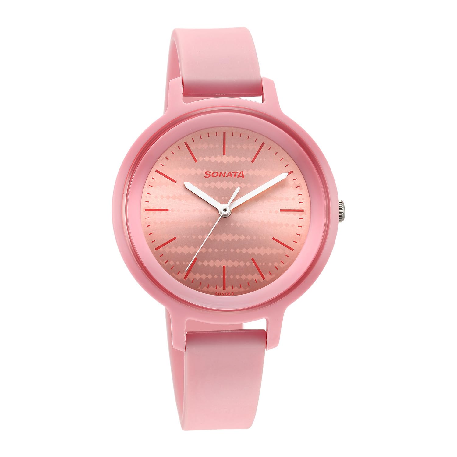 Classic Plastics - I -Fkt Excl Plain 3 Hands Pink Round Dial Light Pink A1Polyurethane Strap Women's Watch - 87049PP03W-image-26
