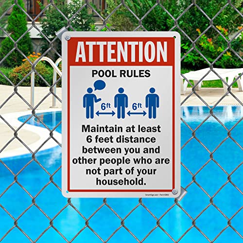 Cartel metálico SmartSign reglas piscina 14x10 pulg. miniatura 3
