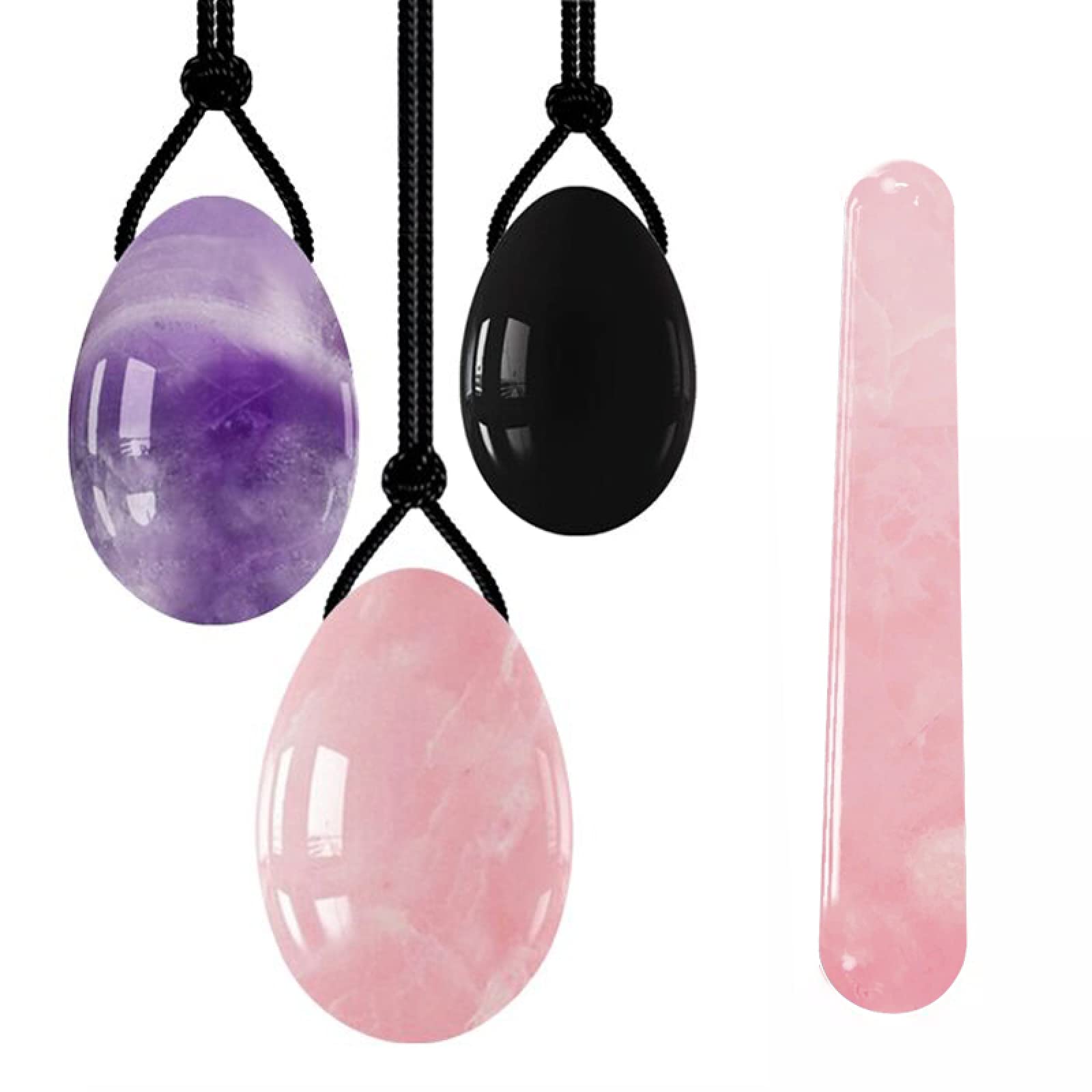 Uova di giada naturale, palline di Kagel in ametista Yoni Ball ginnico massaggiante, set 1