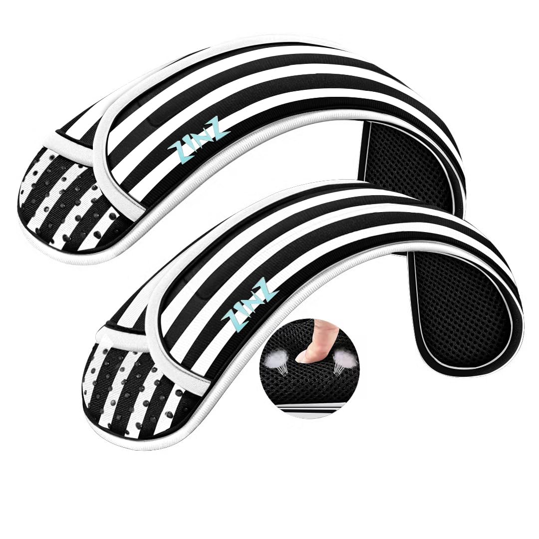 ZINZ 2-Pack Universal Shoulder Pad with Ultra thick Cushion for Bag Luggage Bag Crossbody, Plus Long & Anti-Slip & Breathable,Black White-2Pack