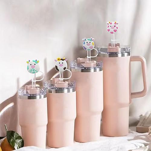 Miniatura 7 de Stanley Cup Accessories - Vasos de 30 40 onzas con asa, fundas de puntas de popote de 0.394 pulgadas, tapas de popote de silicona, divertidas fundas