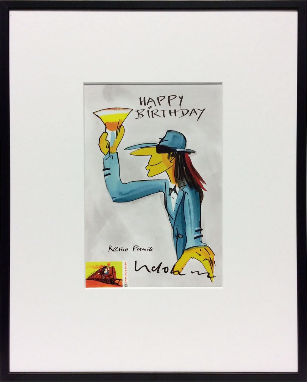 Happy Birthday-weiss (Alurahmen) - Udo Lindenberg Bild
