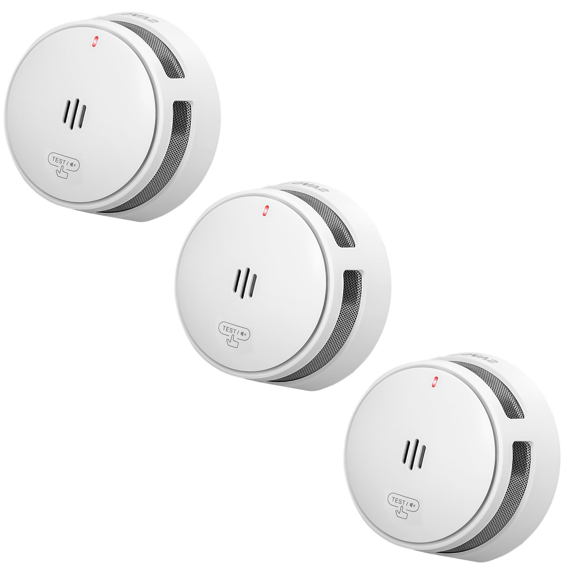 SAVS S10 Détecteur de Fumée Lot de 3 - Batterie Lithium 10 Ans - Double Capteur Optique - Fonction Silence Télécommandée - Design Fin Moderne - Installation Facile - Conforme EN14604