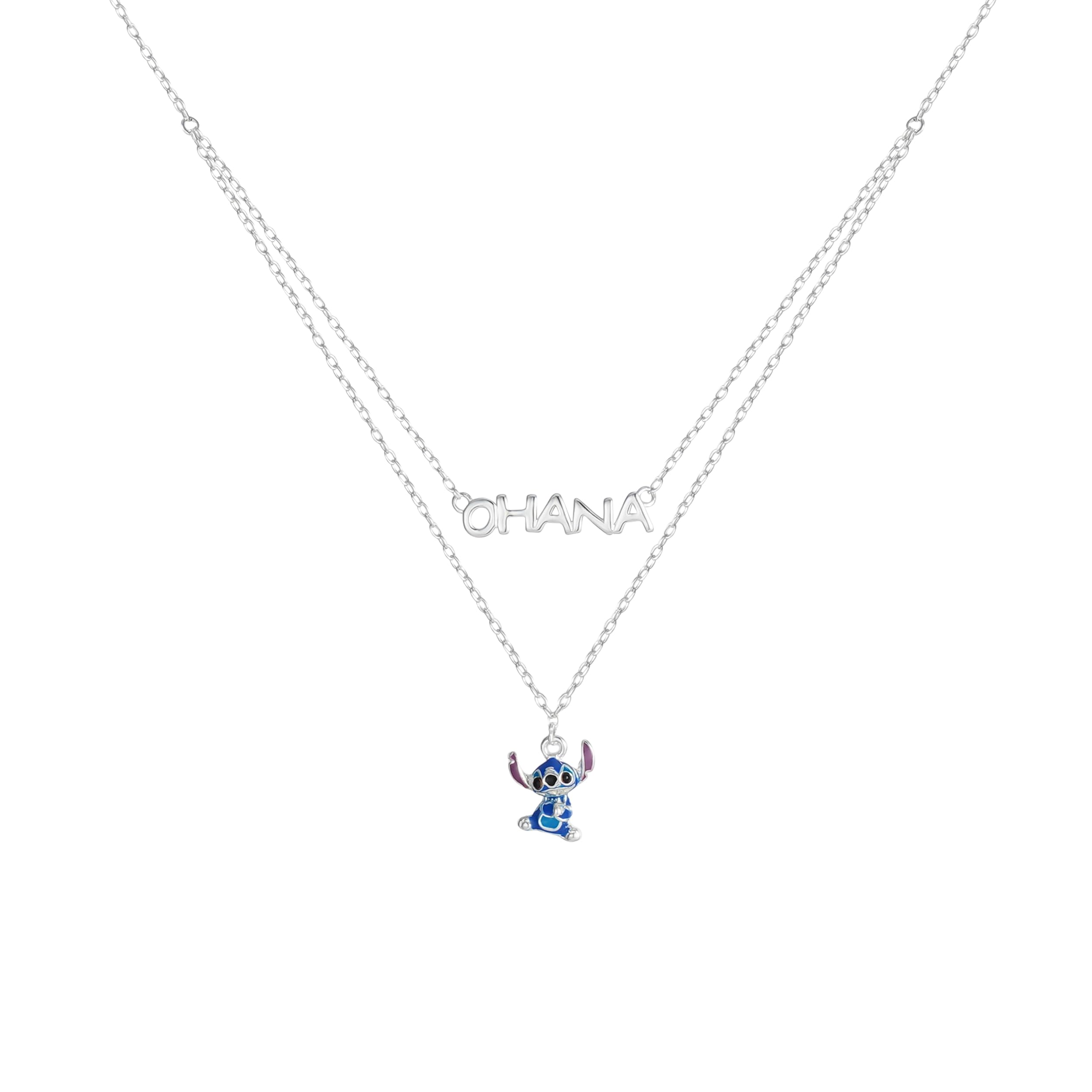Disney Collar Lilo&Stitch para Niñas de Plata de ley, 45cm