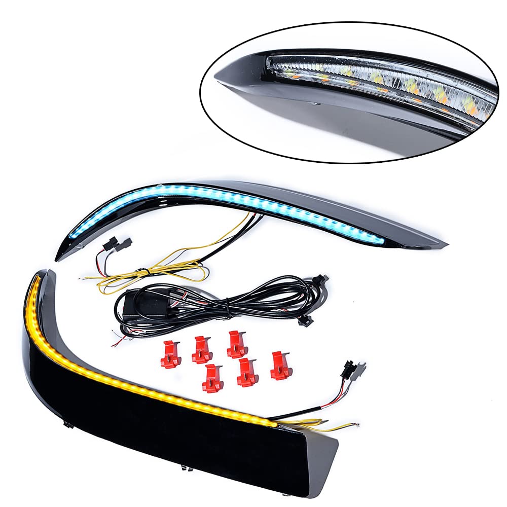 OE Replacement For Toyota Highlander XSE 2020 2021 2022 2023 LED DRL Daytime Running Light Turn Signal Lights Tricolor Fog Driving Lamp Assembly, 2pcs Left&Right