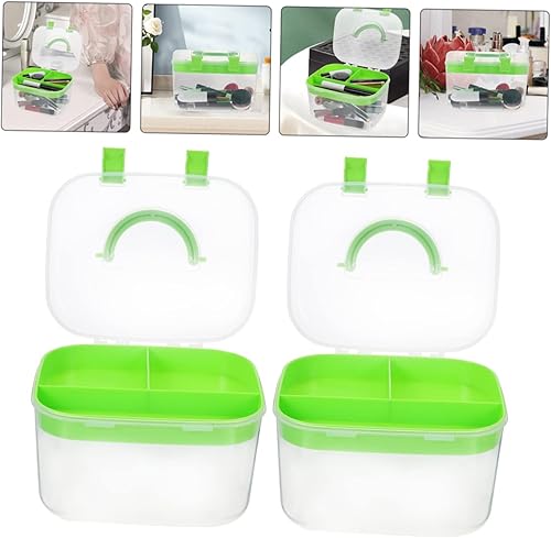 Miniatura 8 de Kisangel Caja de almacenamiento de 3 uds., estuche de suministros de arte, soporte organizador de tocador, organizador de maquillaje, contenedor de