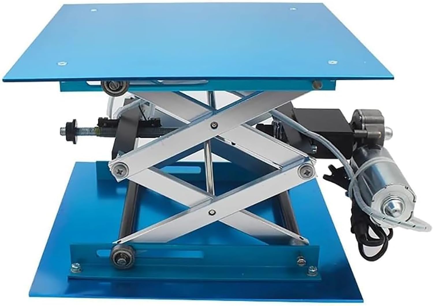 Elektryczny podnośnik laboratoryjny, aluminiowy stojak laboratoryjny, regulowana wysokość 95-375 mm, platforma 300 x 300 mm, nośność 30 kg do eksperymentów fizycznych i chemicznych