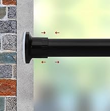 Refrze Room Divider Tension Curtain Rod, Tension Shower Curtain Rods, Premium Tension Windows Curtain Rods,No Drilling,Adjustable Bathroom Stall Tension Pole-Black 28-43 Inch