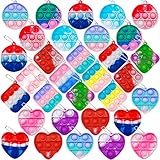 Ultrasonpro 32 Mini Pop Fidget Toy Pack Keychain Toys Poppet Fidget Toy Push Bubble Pop Stress Relief Hand Toys for Kids Adults