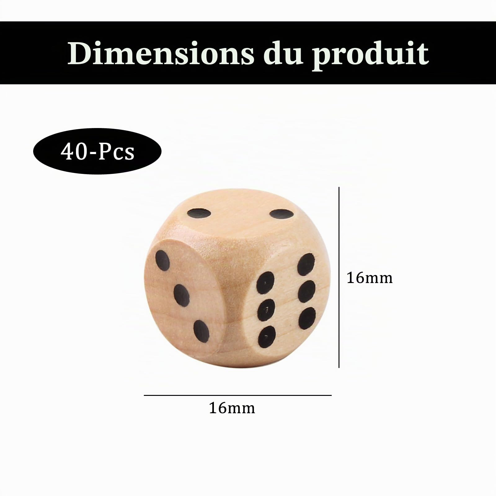 Lot De 10 Dés En Bois – Numéros 1 à 6, Coins Arrondis – Pour Jeux De Société, Maths Et Déco