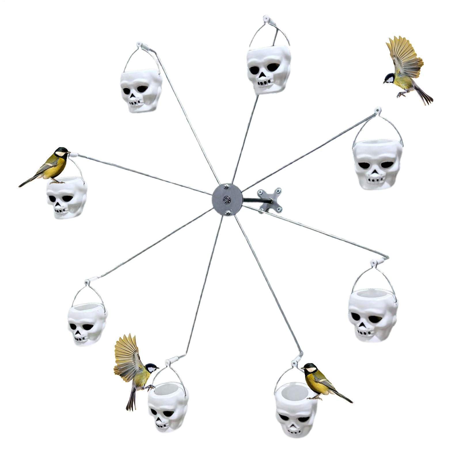 Mangeoire oiseaux roue de la fortune pour jardin et balcon fleuri