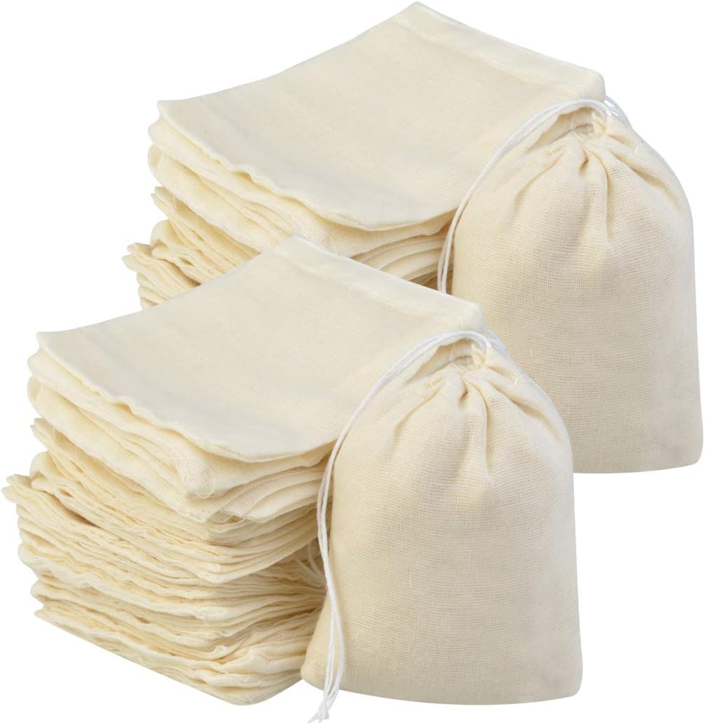 200Pcs 3x4inch Cotton Drawstring Bags
