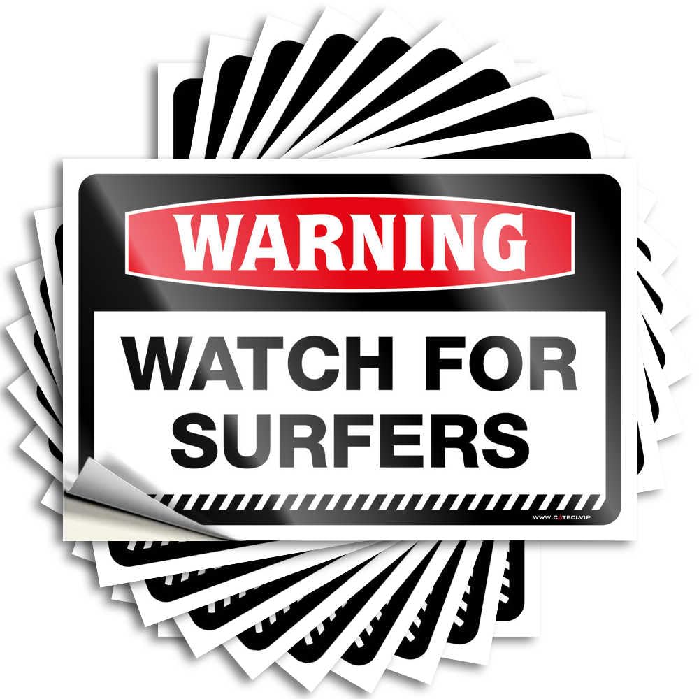Quote Case Plush Warning Watch for Surfers for Men - Cats Easy Peel Removable(12X18CM)