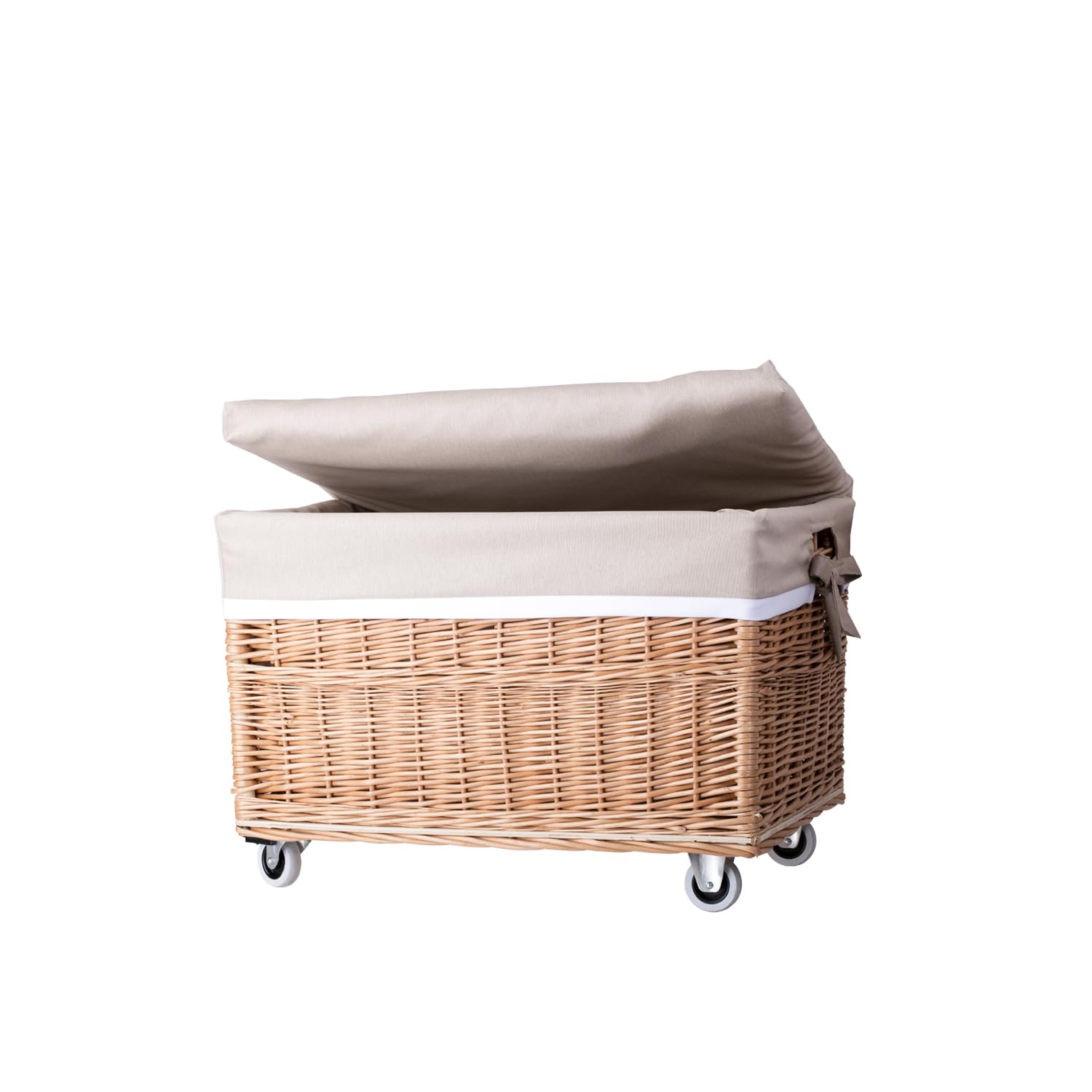 Cajón, cesta grande, cesta, maletero, caja de almacenamiento de mimbre (natural, beige)