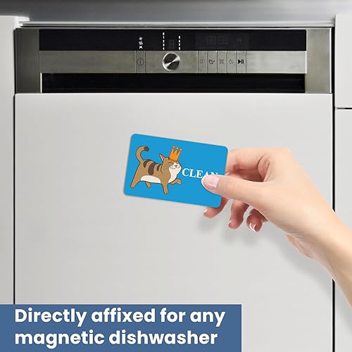 Miniatura 5 de HSSPIRITZ Divertido imán de dibujos animados de gato limpio y sucio para lavavajillas, indicador universal de cocina, nevera, lavavajillas,