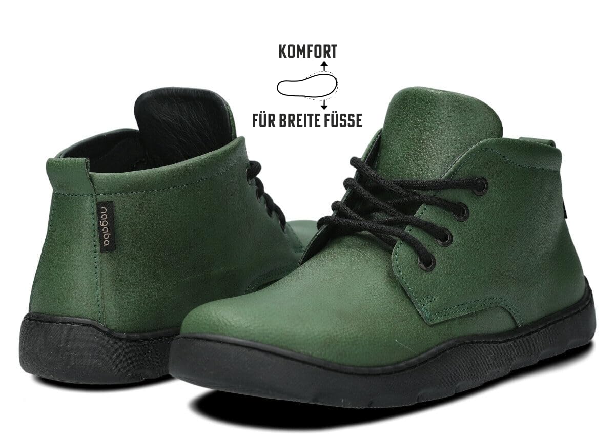 NAGABA 631 - Orthopädische Weit Stiefeletten Damen - Barefoot Inspiriert für Frauen – Boots Damen – Echtleder, Flache Schuhe, Lederschuhe mit Leder-Einlegesohle - Breite oder Hallux-Füße – Knöchelhoch