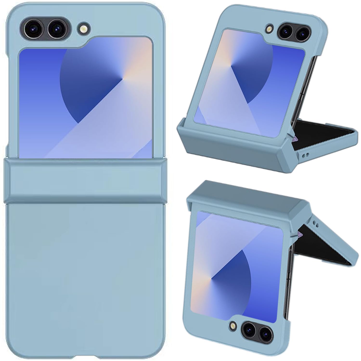 NINKI Compatible with Samsung Galaxy Z Flip 6 Phone Case Hinge Protector,Cute Protective Case for Samsung Z Flip 6 Case with Hinge Protection,Galaxy Z Flip 6 Case for Samsung Z Flip6 Case Women Blue