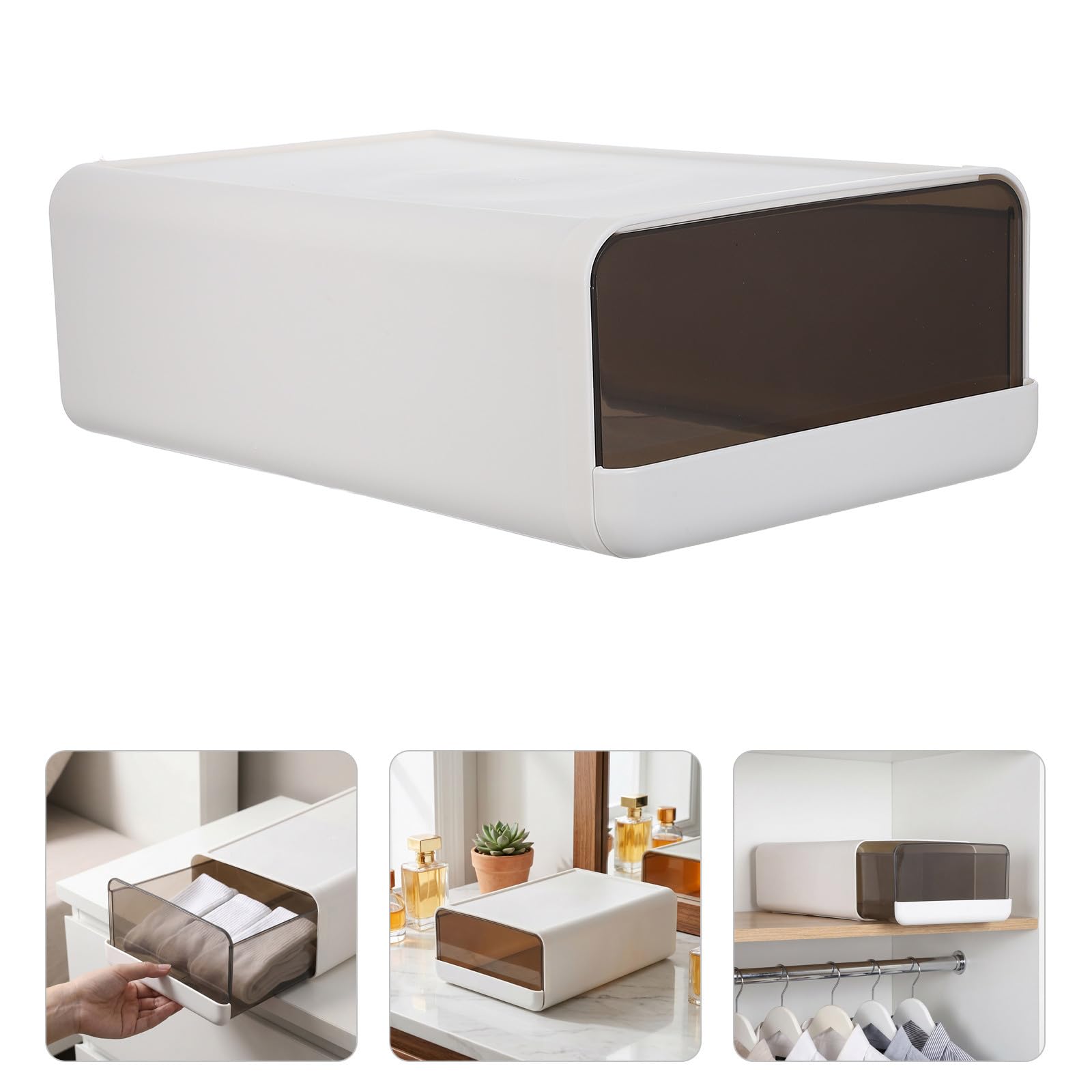 Alasum Organizador de Cajones para Ropa Interior y Pantis de Plástico Blanco Diseño Grueso y Bordes Redondeados para Maximizar Espacio en Vestidor