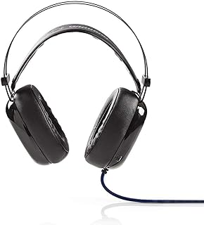 Nedis Wired Over-Ear Gaming Headset | with Impressive Surround Sound | USB Connector | LED Light | Ultra Bass (Black)
