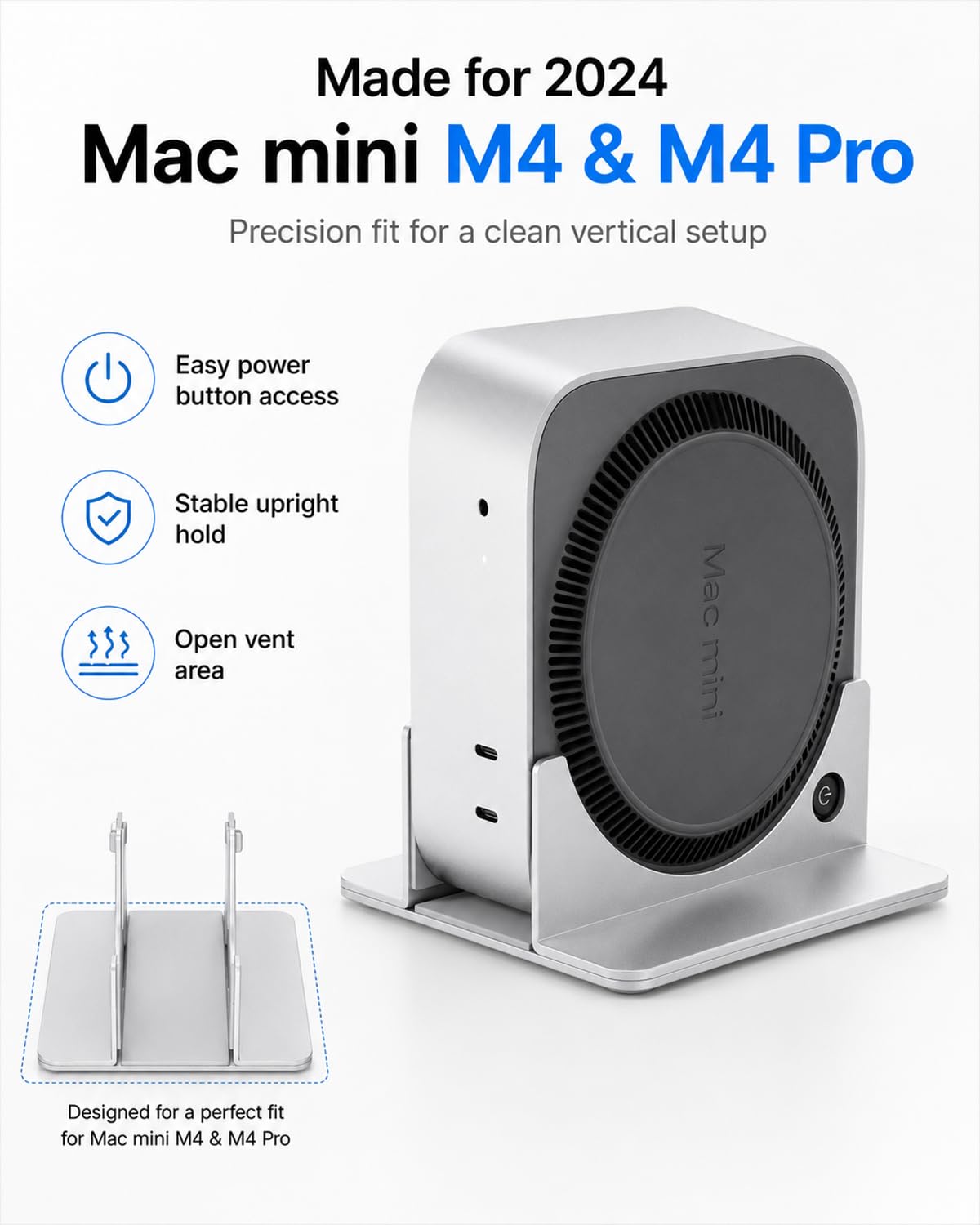 Amazon.co.jp: Mac Mini M4 スタンド - 縦置きデスクホルダー、電源