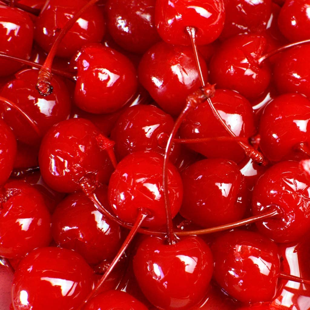 Freshos Maraschino RED Cherries w/STEM. Net Wt 720 Drained Wt,390g 1