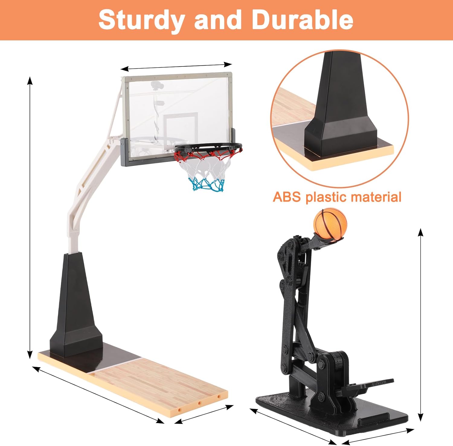 Stress Relief Miniature Basketball Stand Model High-Precision Shooting Simulation