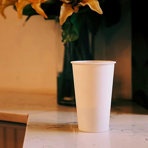 Miniatura 6 de Smygoods Tazas de café de papel de 20 oz con tapas, tazas calientes de papel con tapas, 50 unidades