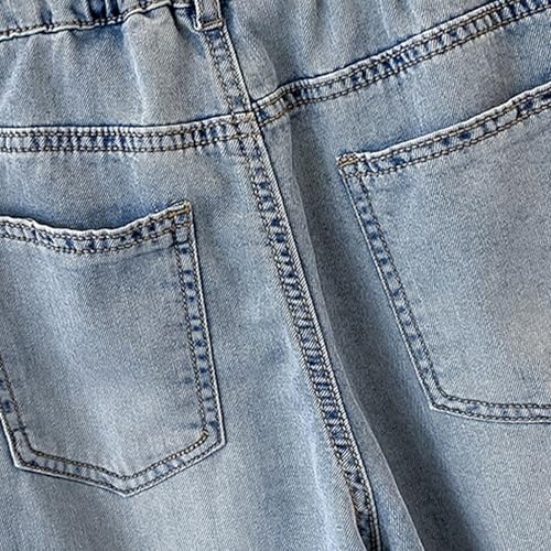 Girls Jeans Cute Heart Bow Print Jeans High Elastic Waisted Denim Trousers Kids Casual Streetwear Wide Leg Baggy Jean4