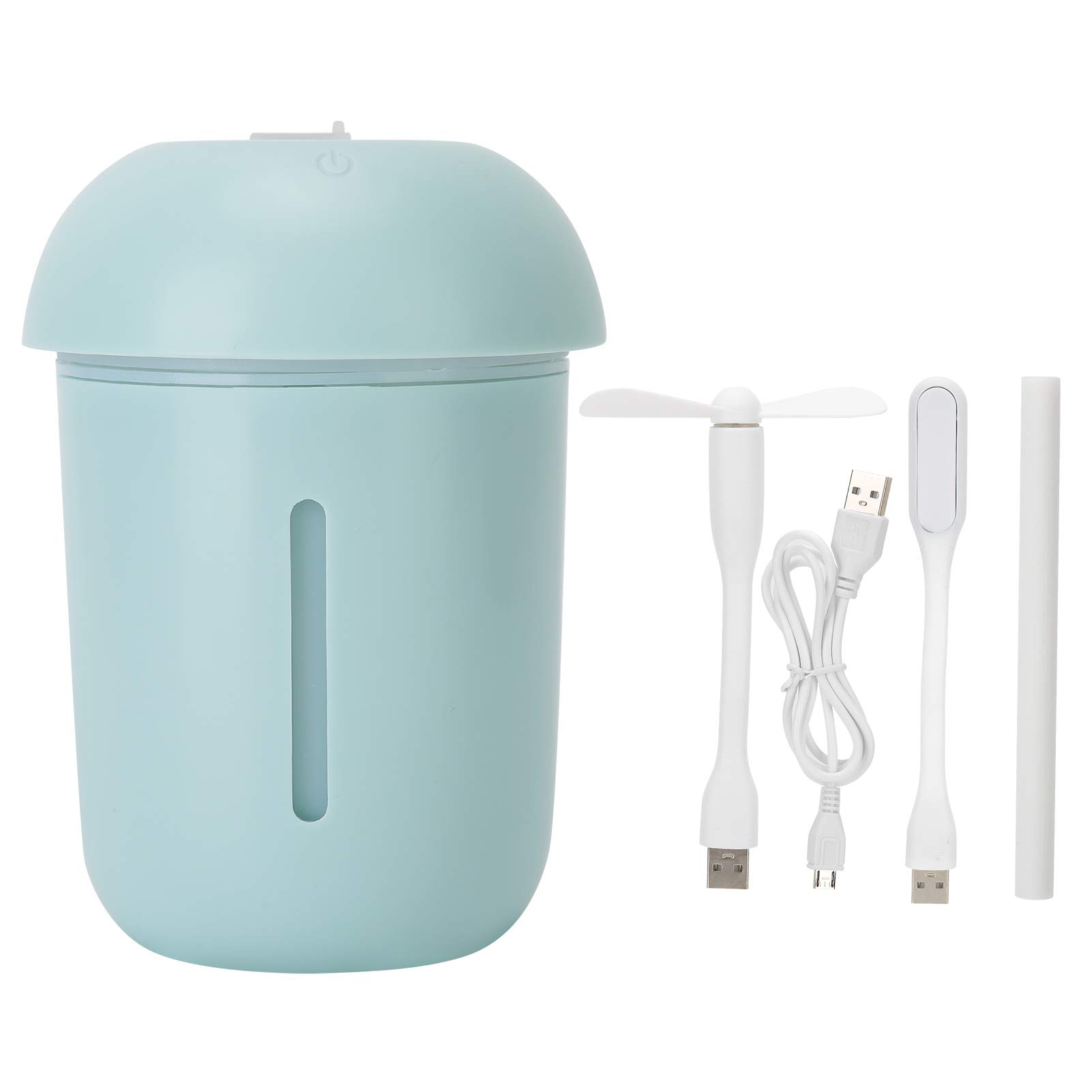 Umidificatore USB 200 ml con diffusore di aromi per ufficio, (umidificatore a funghi blu)