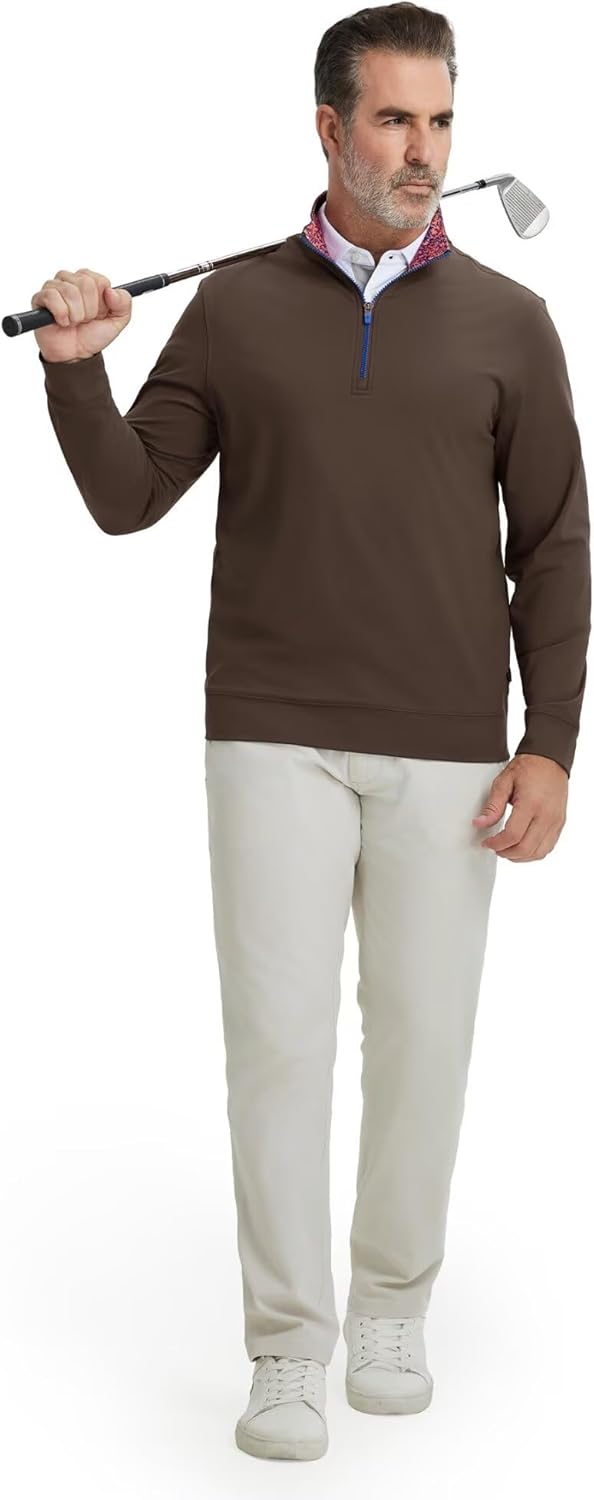 M MAELREG Men's Quarter Zip Pullover Lightweight Mock Neck Long Sleeve Midlayer Athletic Golf Half Zip Sweatshirt for Men - Image 6