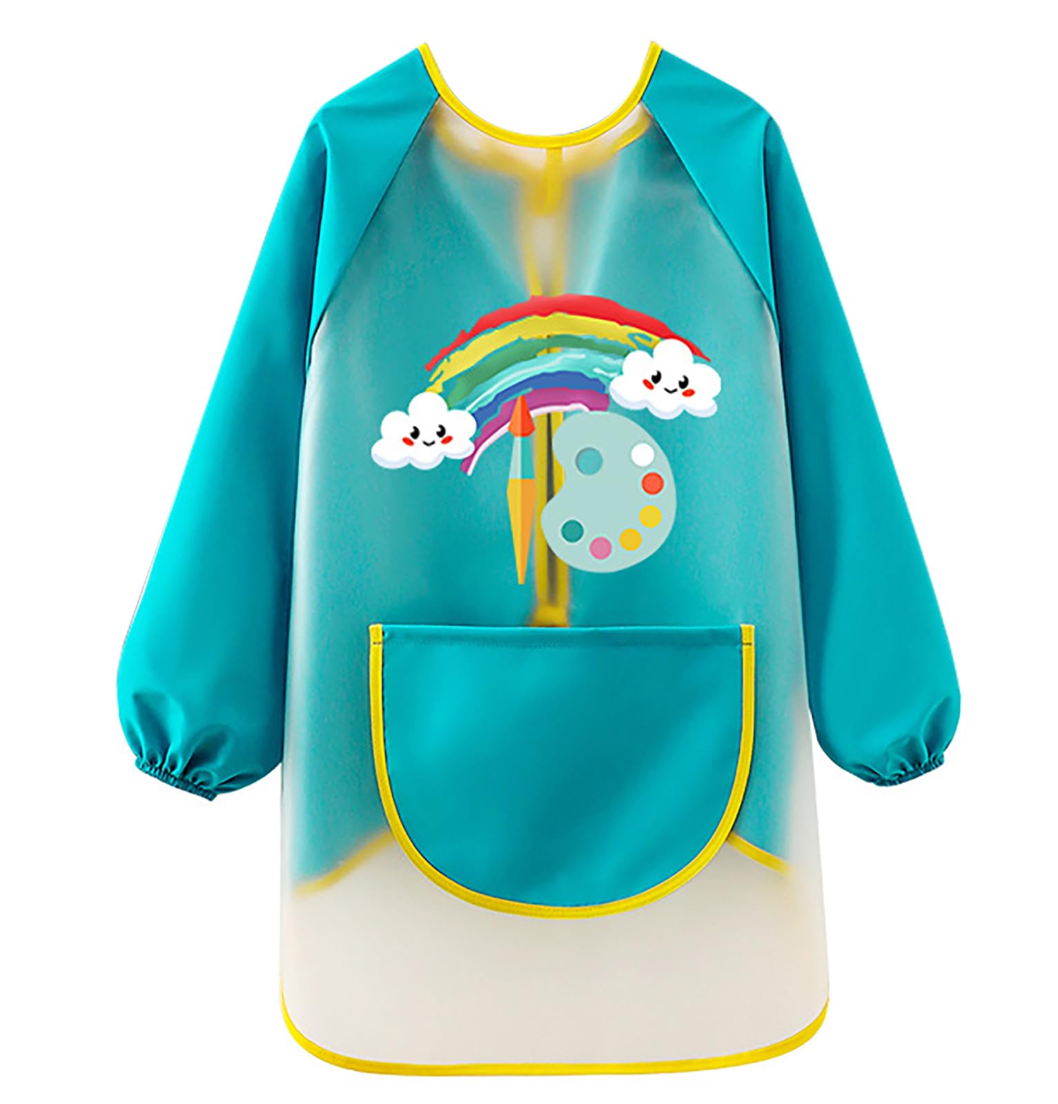 Buywis Kids Painting Smocks Waterproof Long Sleeve Apron Children's Art Smock with Pockets Blue Fit Height 110-130cm
